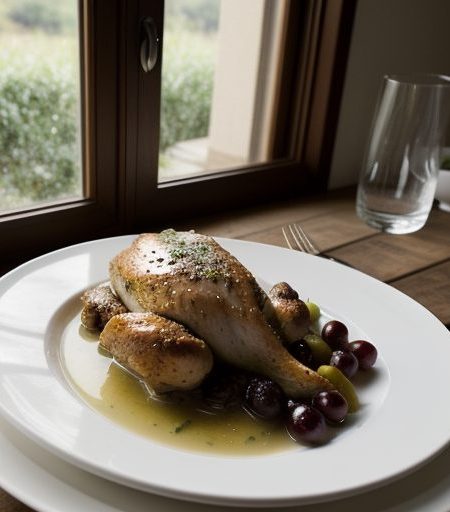 Chicken With Riesling and Grapes recipe image