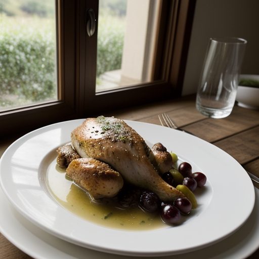Chicken With Riesling and Grapes recipe image