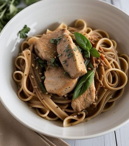 Chicken and Pasta in Ginger Sauce recipe image