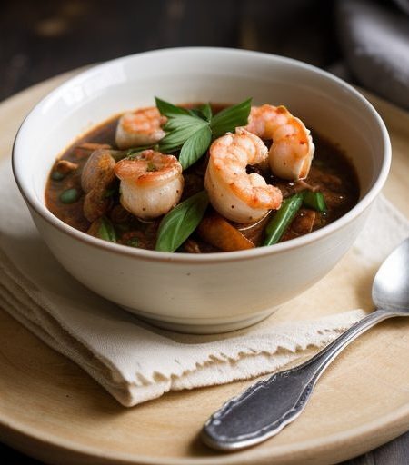 Chicken and Shrimp in Red Wine Sauce recipe image