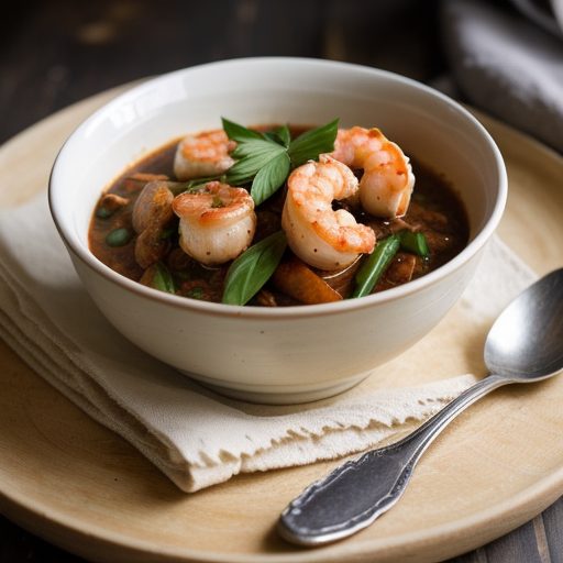Chicken and Shrimp in Red Wine Sauce recipe image