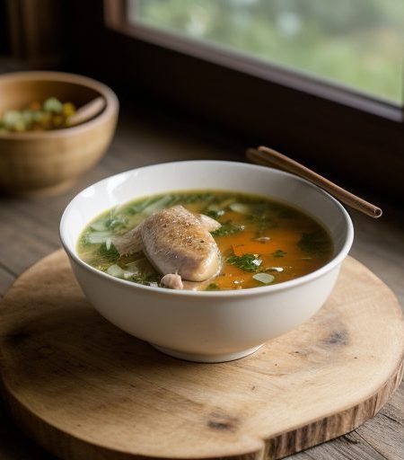 Chicken in Lemon Coriander Broth recipe image