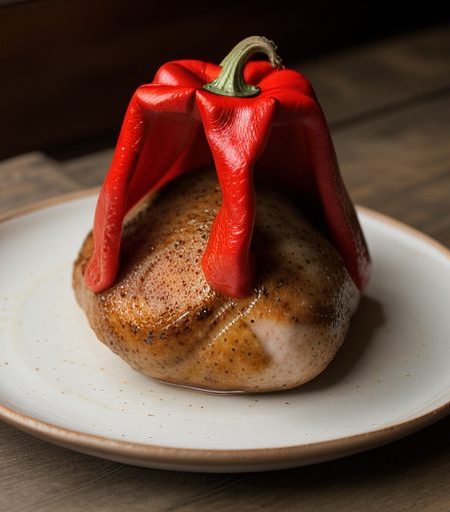 Chicken in Red Pepper Sacks recipe image