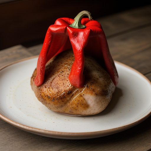 Chicken in Red Pepper Sacks recipe image