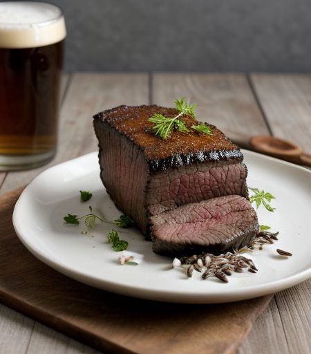 Chil-Beer Brisket of Beef Over Wild Rice Amad recipe image