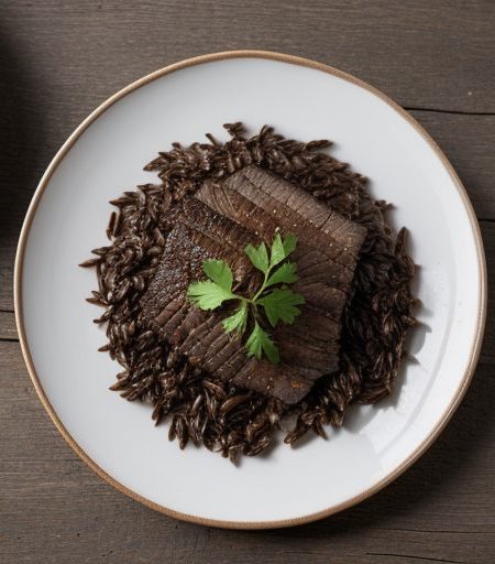 Chil-Beer Brisket of Beef Over Wild Rice Amad recipe image