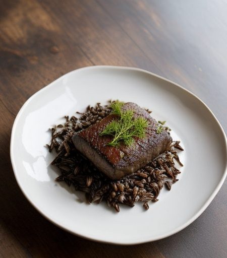 Chil-Beer Brisket of Beef Over Wild Rice Amadine recipe image
