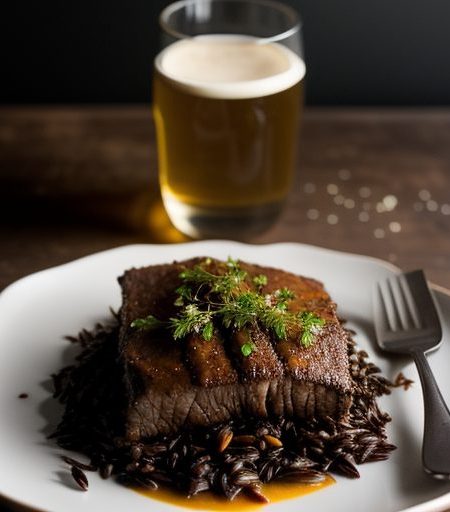 Chili-Beer Brisket of Beef Over Wild Rice Ama recipe image