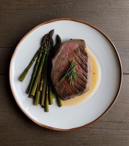 Chili-Broiled Steak With Asparagus & Potato recipe image