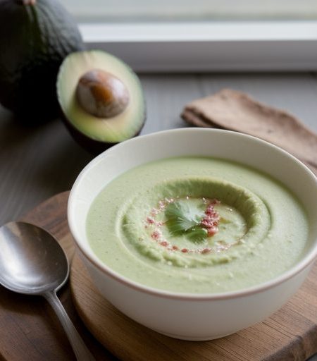 Chilled Avocado Soup With a Crabmeat Relish recipe image