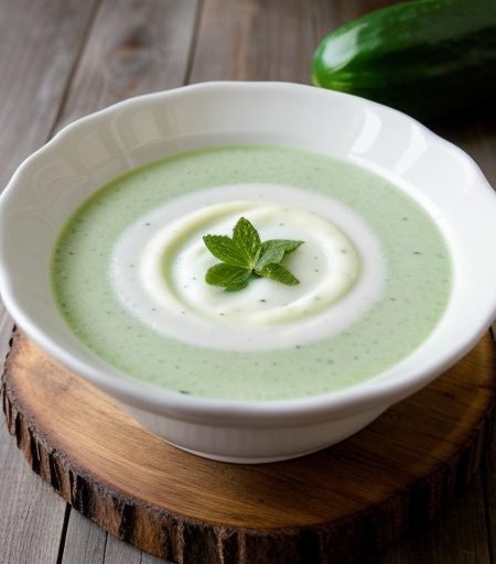 Chilled Cucumber~ Yougourt & Mint Soup recipe image