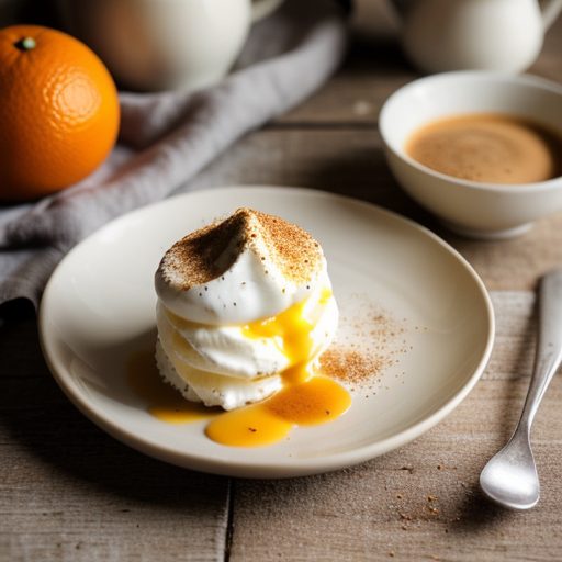 Chilled Orange Cappuccino Cream W/ Grated Cho recipe image