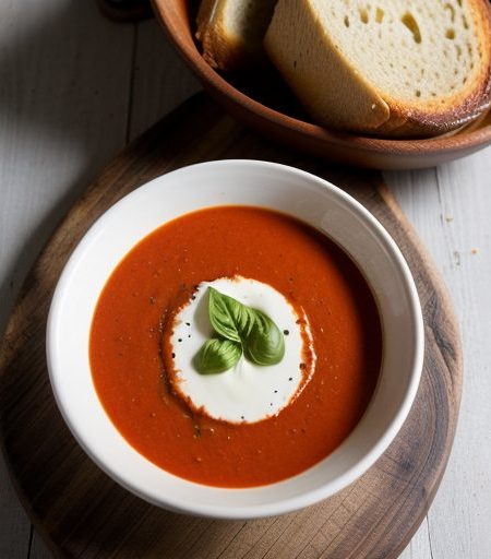 Chilled Tomato Basil Soup recipe image