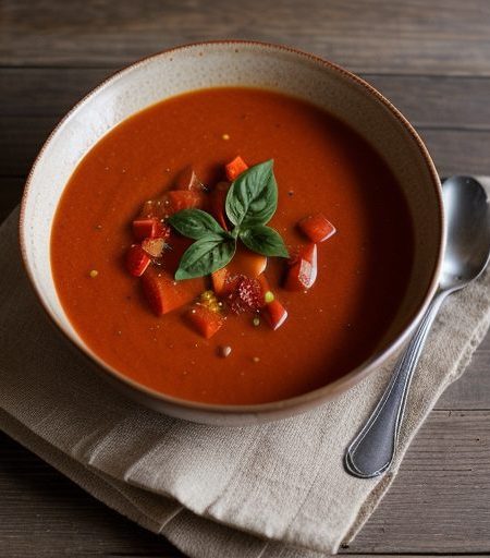 Chilled Tomato and Red Pepper Soup recipe image