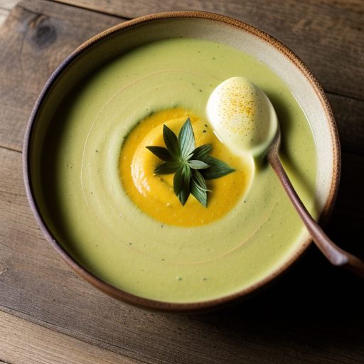 Chilled Yellow Tomato Soup With Avocado recipe image