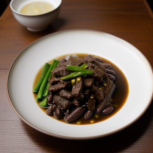 Chinese: Beef With Green Pepper (Lot Tzu Ngow Roh recipe image