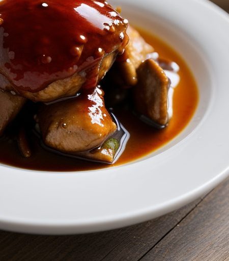 Chinese: Chicken in Plum Sauce: Mwei Jiong Ga recipe image