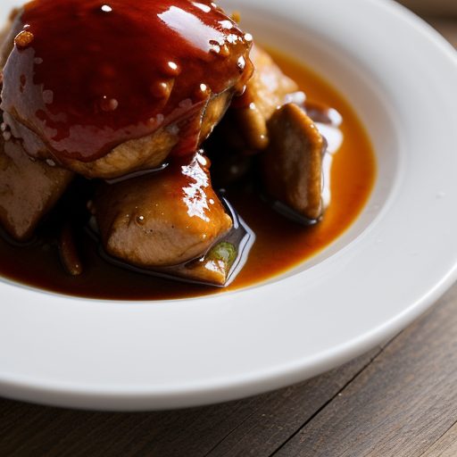 Chinese: Chicken in Plum Sauce: Mwei Jiong Ga recipe image