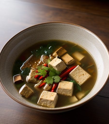Chinese: Hot & Sour Soup With Tofu recipe image