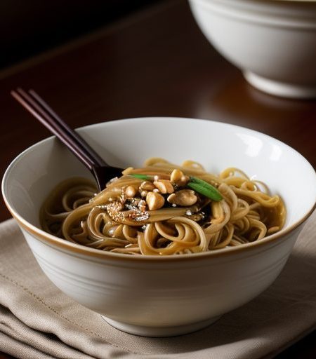 Chinese Noodles With Peanut Sauce recipe image
