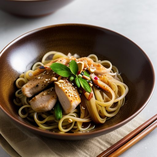 Chinese: Spicy Cold Noodles With Chicken recipe image