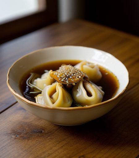 Chinese: Won Ton in Oyster Sauce (Ho Yau Gon recipe image