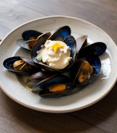 Chipotle Mussels With Orange Mayonnaise recipe image