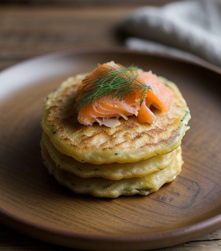 Chive Potato Pancakes With Smoked Salmon And recipe image