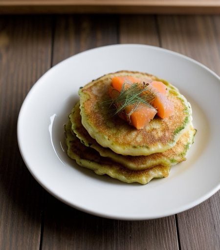 Chive Potato Pancakes With Smoked Salmon & Go recipe image