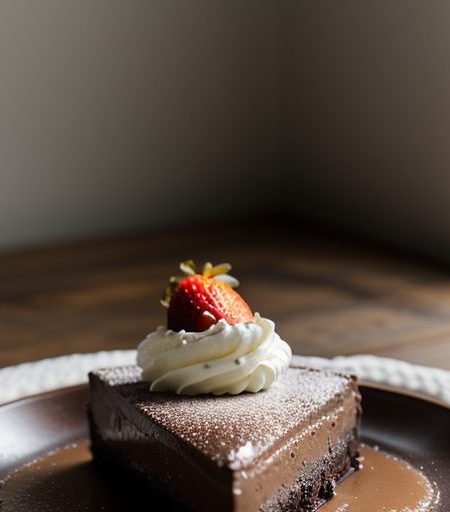 Chocolate Almond Torte With Strawberry Sauce recipe image