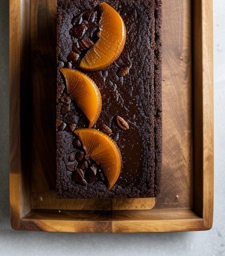 Chocolate Apricot Upside-Down Cake recipe image