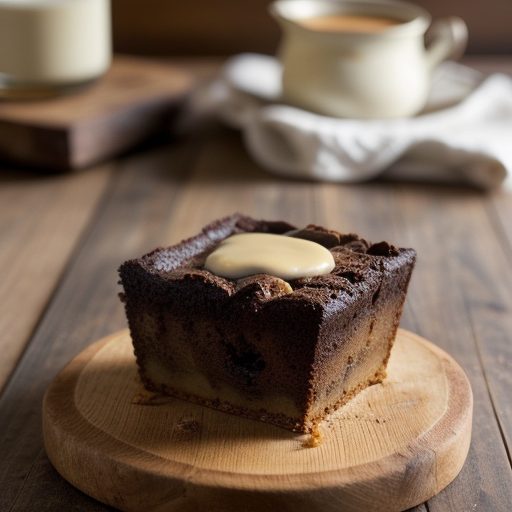 Chocolate Bread Pudding With Brandy Custard Sauce recipe image