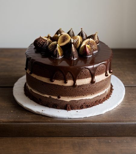 Chocolate Cake With Rum-Spiked Figs recipe image