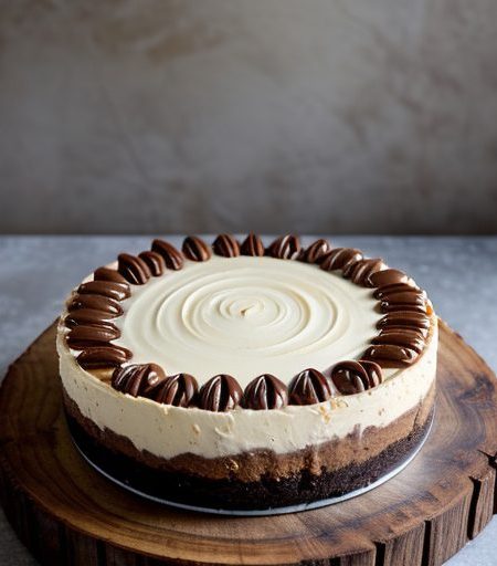 Chocolate Caramel Pecan Cheesecake recipe image