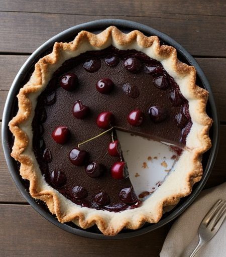 Chocolate Cherry Cream Pie recipe image