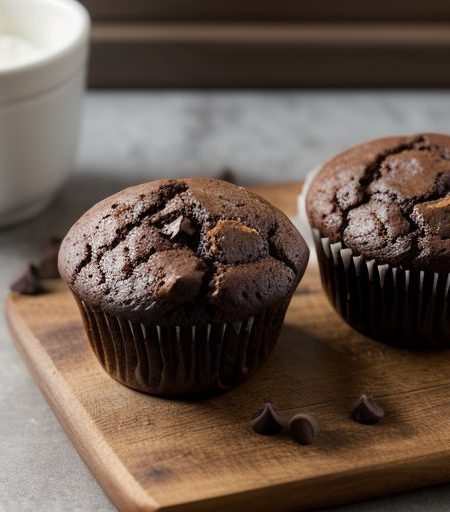 Chocolate Chocolate Chunk Muffins recipe image