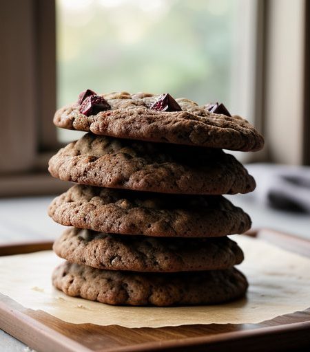 Chocolate Cranberry Oatmeal Cookies recipe image