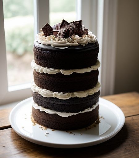 Chocolate Crunch Praline Tower Cake/Live! W/ recipe image