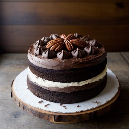 Chocolate-Frosted Devil's Food Cake With Pecan and Coconu recipe image