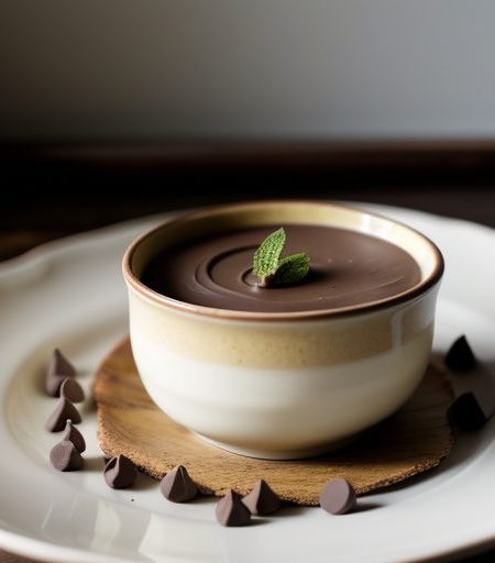 Chocolate Mint Baked Custard recipe image