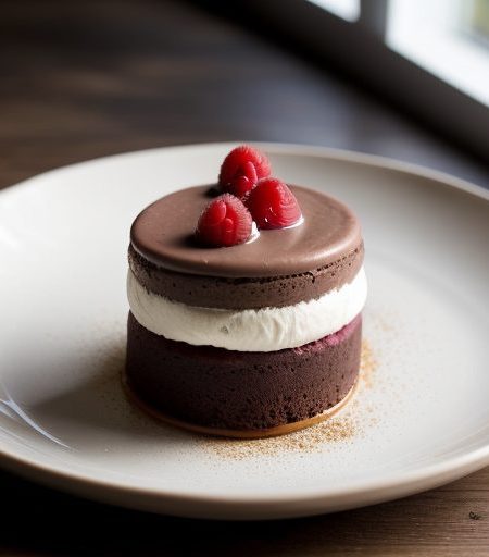 Chocolate Mousse & Raspberry Cream Dacquoise 2 recipe image