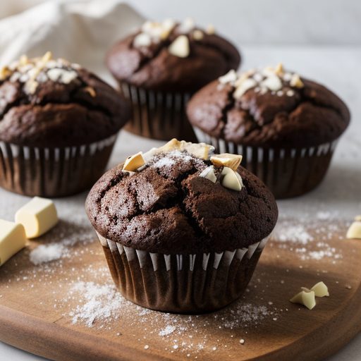 Chocolate Muffins With White Chocolate Chunks recipe image