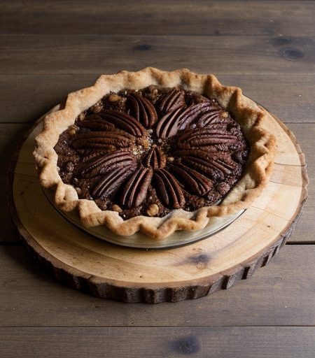 Chocolate-Pecan & Caramel Pie recipe image