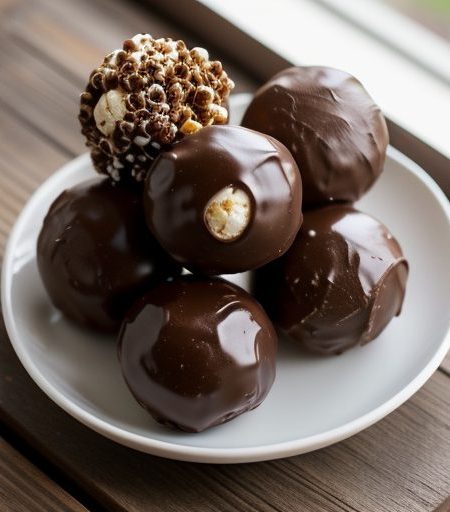 Chocolate Popcorn Balls recipe image
