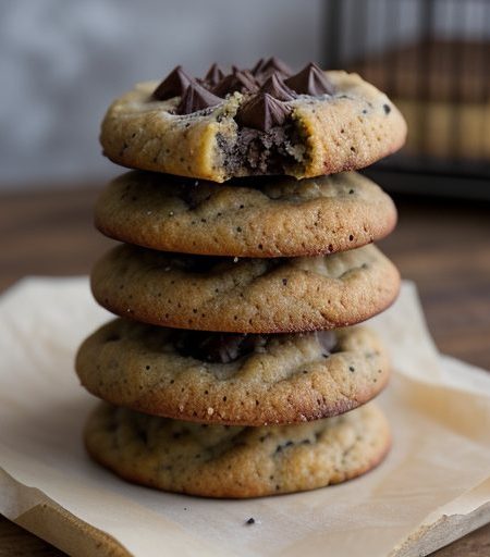 Chocolate Raisin Poppyseed Cookies recipe image