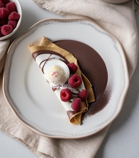 Chocolate Raspberry Cream Crepes* recipe image