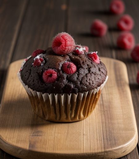 Chocolate Raspberry Muffins recipe image