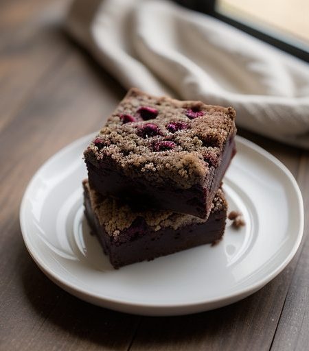 Chocolate Raspberry Streusel Squares recipe image