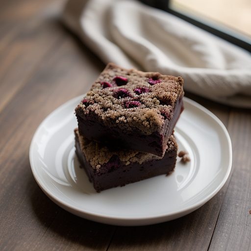Chocolate Raspberry Streusel Squares recipe image