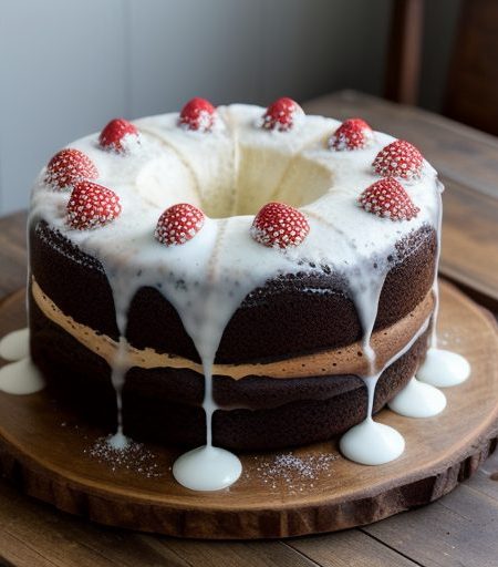 Chocolate Spangled Angel Food Cake recipe image